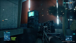 An M-COM Station in Battlefield 3 on the map Operation Métro.