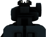 The MP7's iron sights.