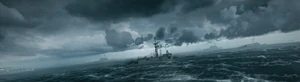 The USS Ford (FFG-54), an  Oliver Hazard Perry Frigate in Battlefield 3. Note the  on the front.
