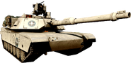 A front view of a M1 Abrams.