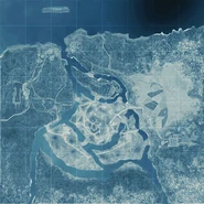 Satellite view of the map.