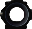 Aiming through the 4X Rifle Scope.