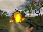 The M2-2 Flame Thrower firing