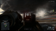 The canted iron sights being used on an AK5C in the Battlefield 4: "Angry Sea" E3 2013 Gameplay Trailer.