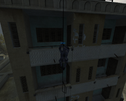 A player using the Grappling Hook.