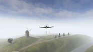 Rear view of the Bf 109 in third person.