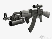 Render of the Scoped AK-47 with GP-25 from the PS2 version of BF2 Modern Combat.