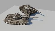 Render of in-game model aside the T-72.