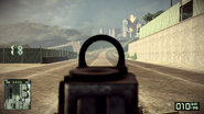 Aiming through the red dot sight