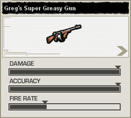 The stats of the Greg's Super Greasy Gun.