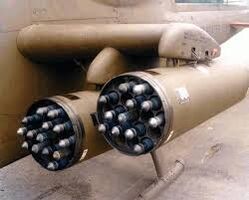 Hydra 70 rockets mounted in a pod in real-life.