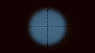 The mil-dot reticle of the Rifle Scope.