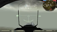 First person view of bomb reticle in the cockpit