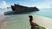 A beached LCVP