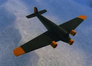 Closeup of a low poly Ju-52