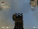 The STG77AUG's iron sights.