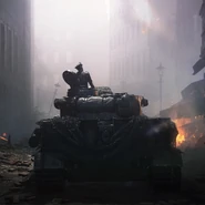 Müller in seinem Panzer