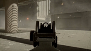 The P90's iron sights.