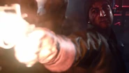 Pritchard firing his Auto Revolver during Through Mud and Blood.