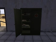 A stationary medikit located indoors near a control point.