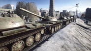 Echelon of T-54s on Propaganda