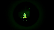 Viewing through the IRNV Scope in pre-release footage. The scope reticle is now different, as well as incorporating rangefinding.