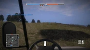 The driver's view of the Golf Cart in Battlefield: Bad Company