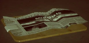 Newspaper cut-out regarding Battlefield 3.
