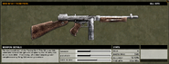 The WWII M1A1 Thompson's in-game description and stats evaluation.