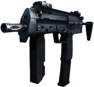 A 3D render of the MP7.