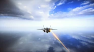 Front view of F-35 firing 25mm Cannon.