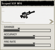 The stats for the Scoped SOF M16.