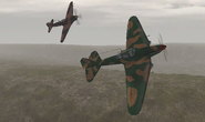 An Il-2 in formation with a Yak-9