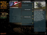 The menu of the Tour of Duty mode after accessing it through Command Prompt.