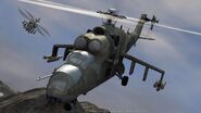 The Mi-24 being chased by an AH-64D in Battlefield 2: Modern Combat.