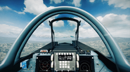 First-person view in Su-35BM cockpit (HUD disabled).