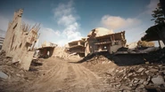 The heavily damaged palace