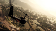 A UH-1 flies over Phu Bai Valley.