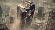 The Skyscraper collapsing.