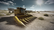 A tractor at the Unloading Sheds