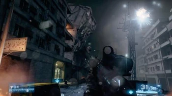 Blackburn watching a building collapse on three PLR soldiers.