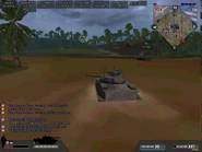 The PT-76 travelling through water