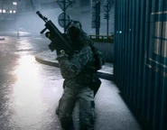 A Russian Engineer with a SCAR-H throwing a grenade.