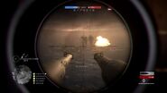 Weapon sights of the Fortress gun engaging against an enemy Dreadnought