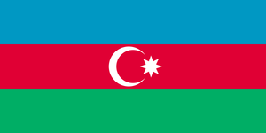 The flag of Azerbaijan.