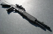 The  is a combination of a pump-action and a semi-automatic shotgun.