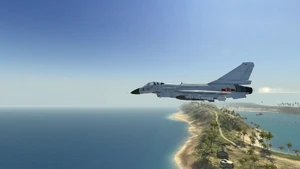 J-10 в полёте, вид слева