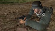 A Wehrmacht soldier with a Walther P38