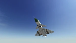 J-10 в полёте, другой вид под самолётом