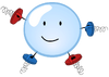 Bubble wearing both sets of Springy Shoes (BFDI 17)